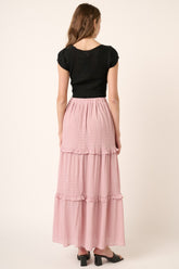 Mittoshop Women's High Waist Frill Skirt with Adjustable Drawstring